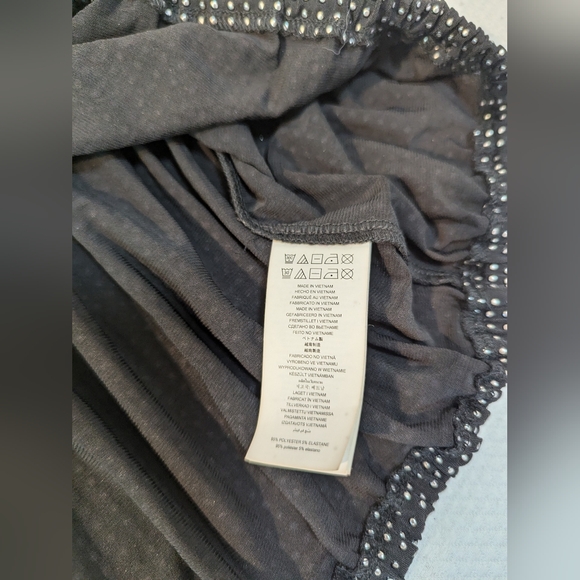 Michael kors cold shoulder smock long sleeve Black rhinestone size PXL. - Picture 9 of 9